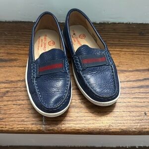 Marc Joseph | NIB Mulberry Blue Grainy Classic Preppy Leather Loafers Boy's 12